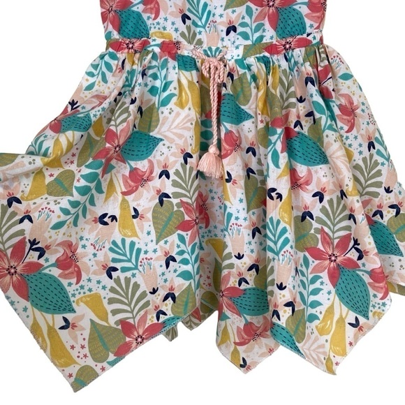 Tommy Bahama Toddler Girls Tropical Floral Sleeveless Dress Handkerchief Hem 2T - Picture 4 of 14